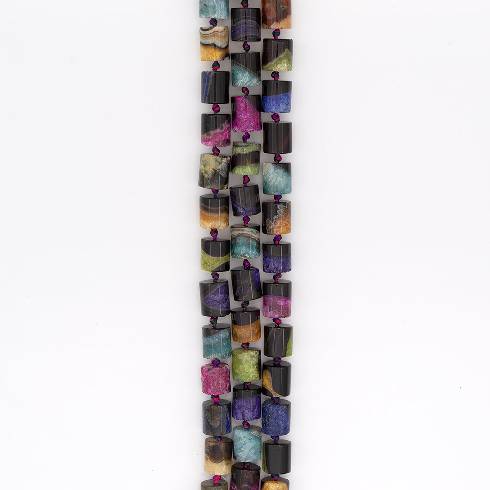 Фото товара агат черный с кварцем цветным цилиндр 17*14 мм