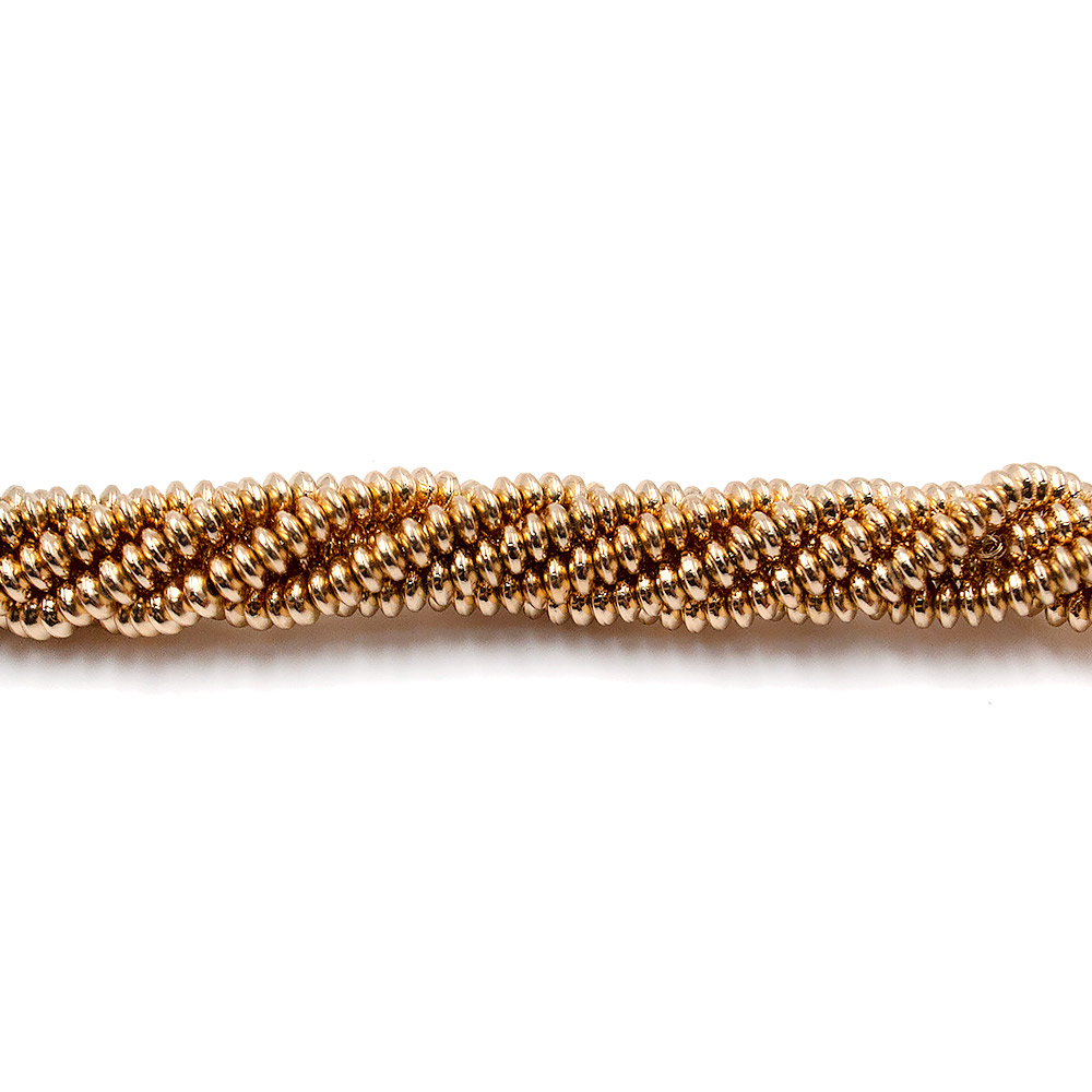 Фото товара гематит с покрытием розовое золото разделитель диск 4*2 мм