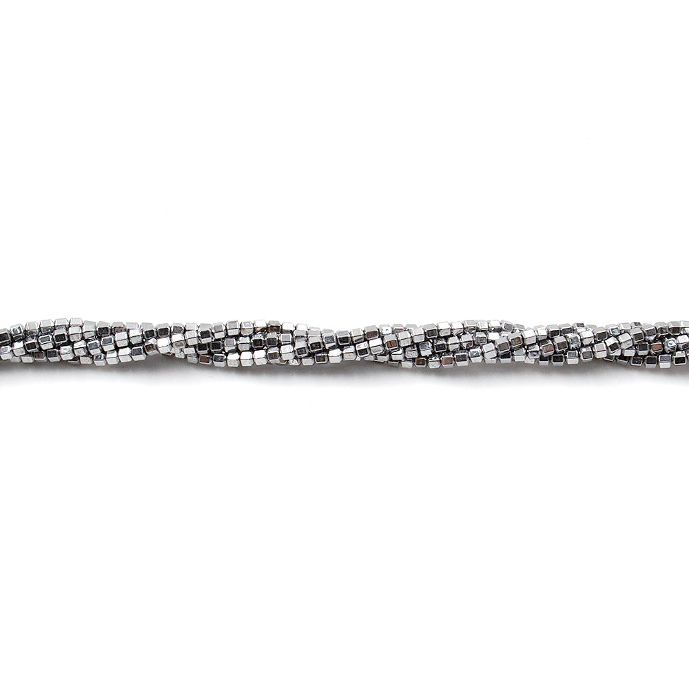 Фото товара гематит с покрытием серебро шестигранник 2*2 мм