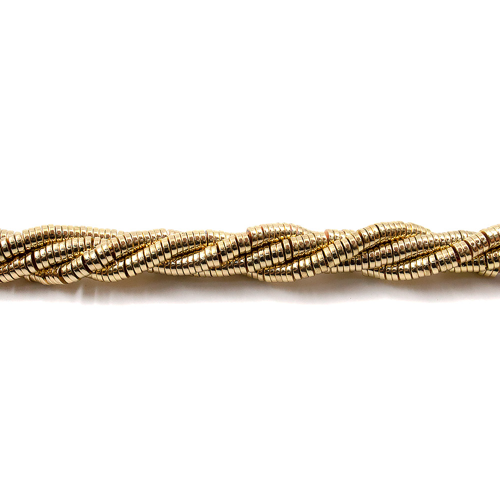 Фото товара гематит с покрытием яркое золото шайба 4*1 мм