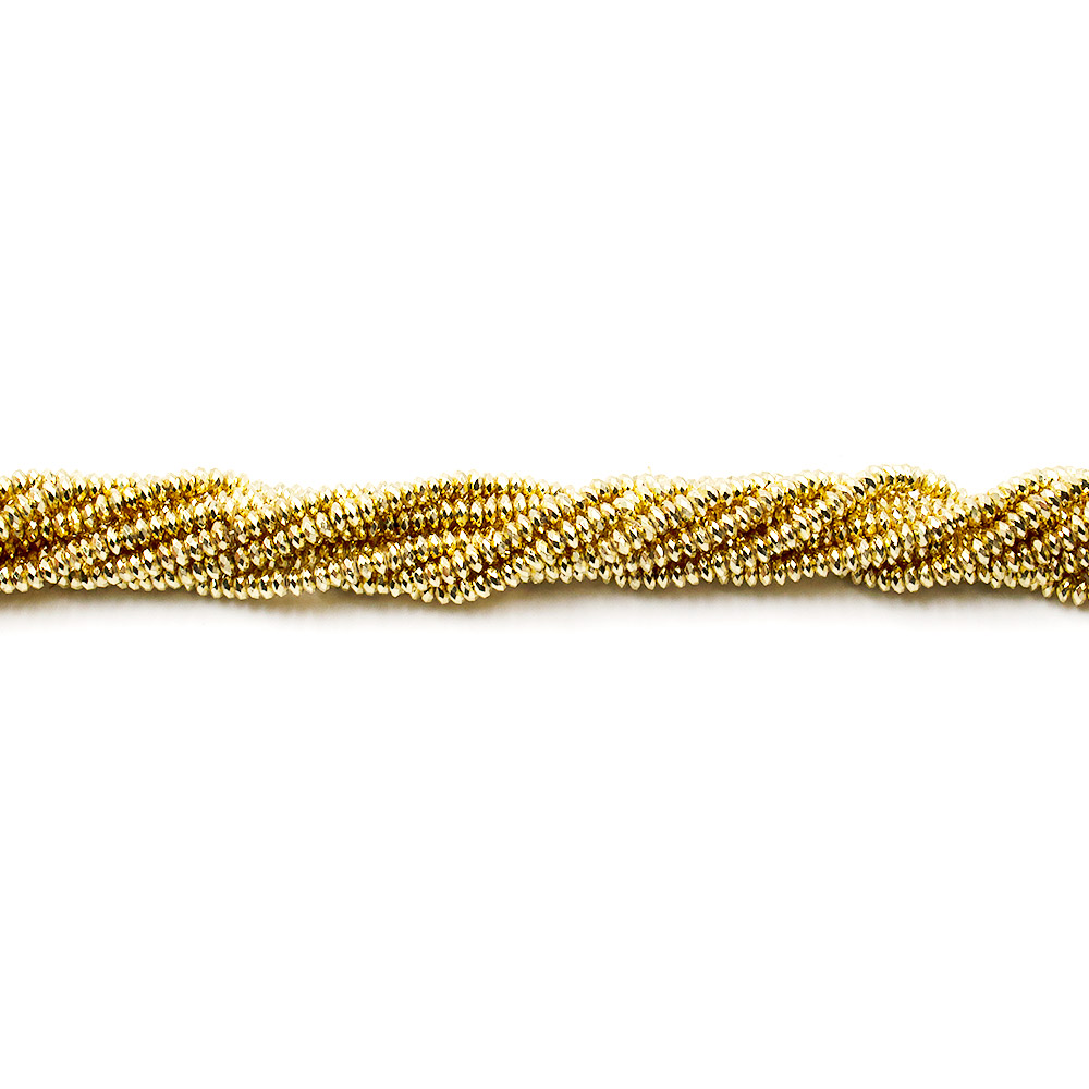 Фото товара гематит с покрытием золото диск грань 2*3 мм