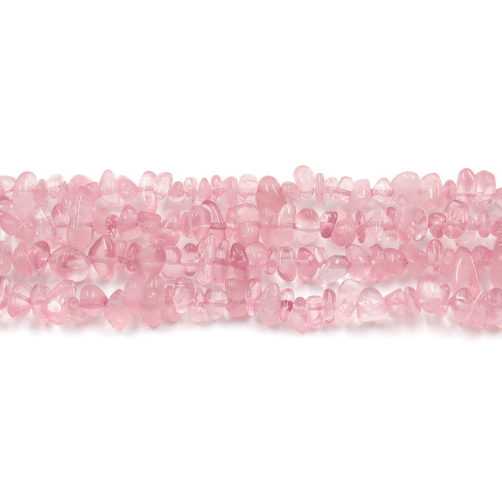 Розовый кварц крошка закругленная яркая