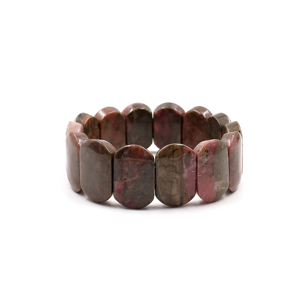 Браслет из родонита сегмент гладкий 21*15 мм