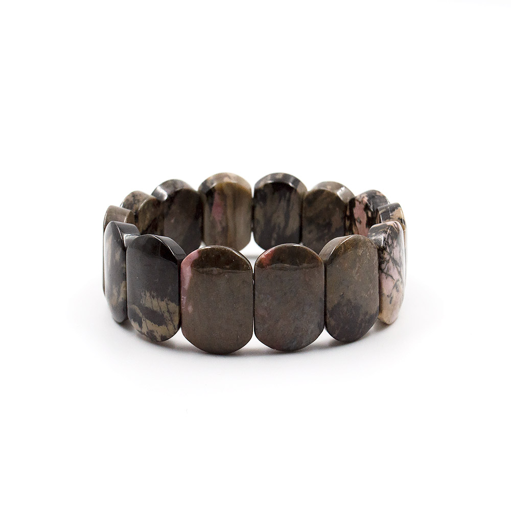 Фото товара браслет из родонита темного сегмент гладкий 21*15 мм