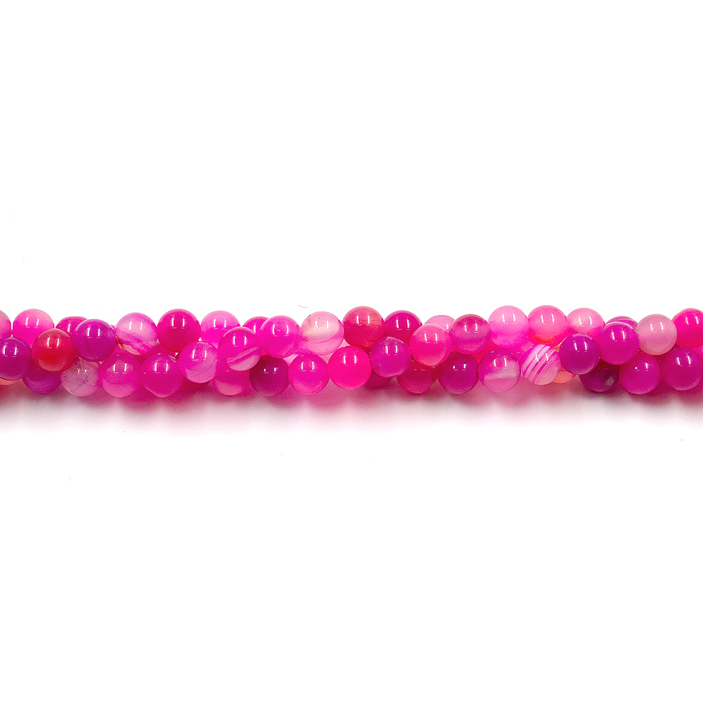 Агат шар цвет фуксия с розовым 6 мм
