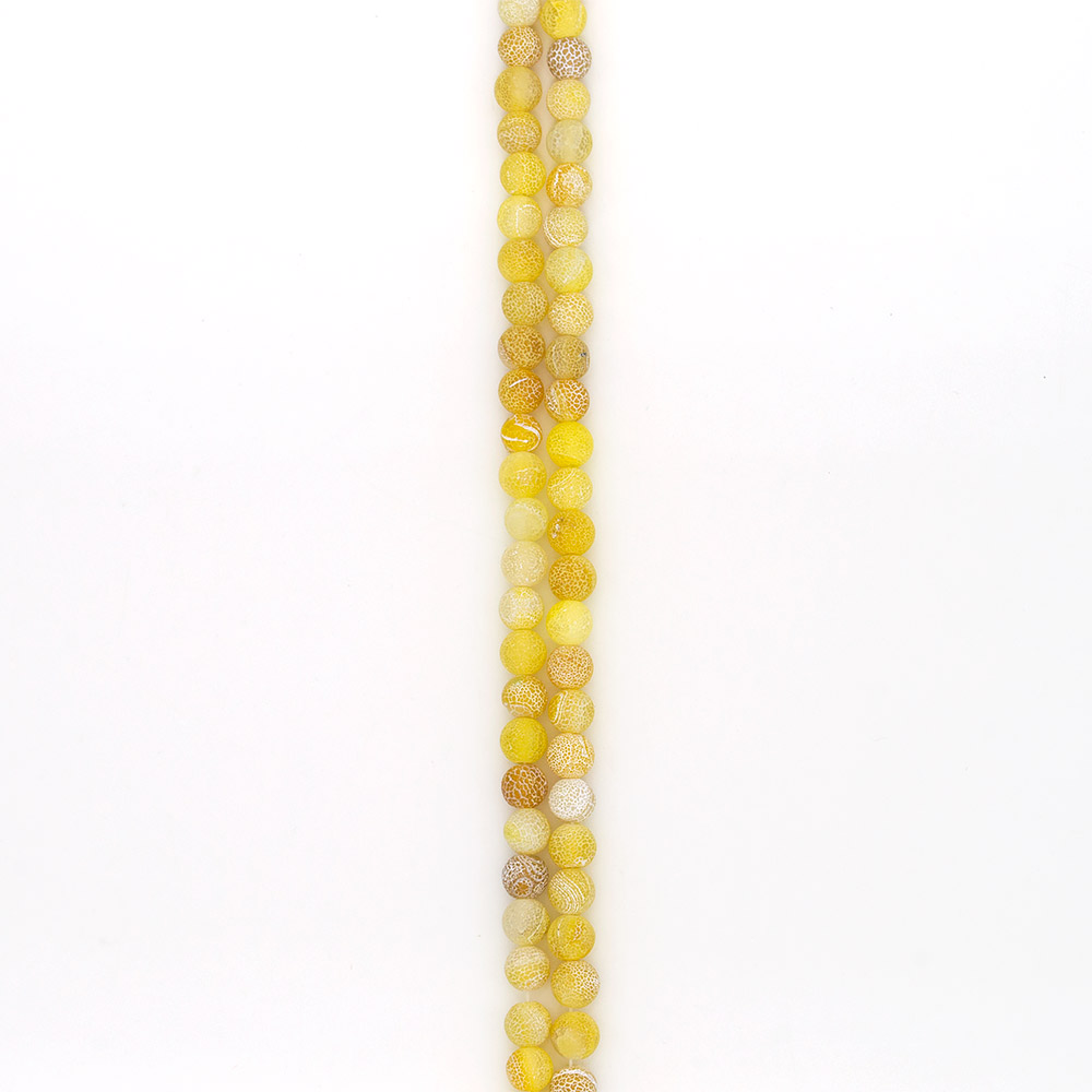 Фото товара агат кракле шар цвет желтый матовый 10 мм