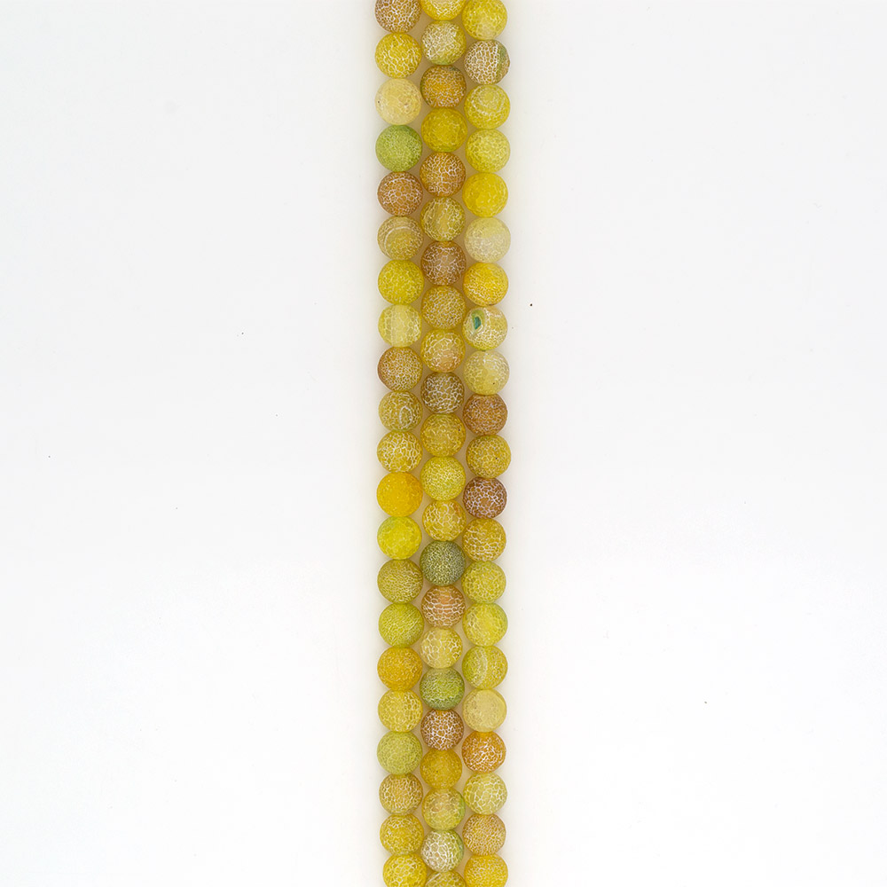 Фото товара агат кракле шар цвет желтый матовый 12 мм