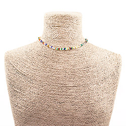 Бусы-чокер "Елочка" 4*3 мм с алмазной гранью микс цветов