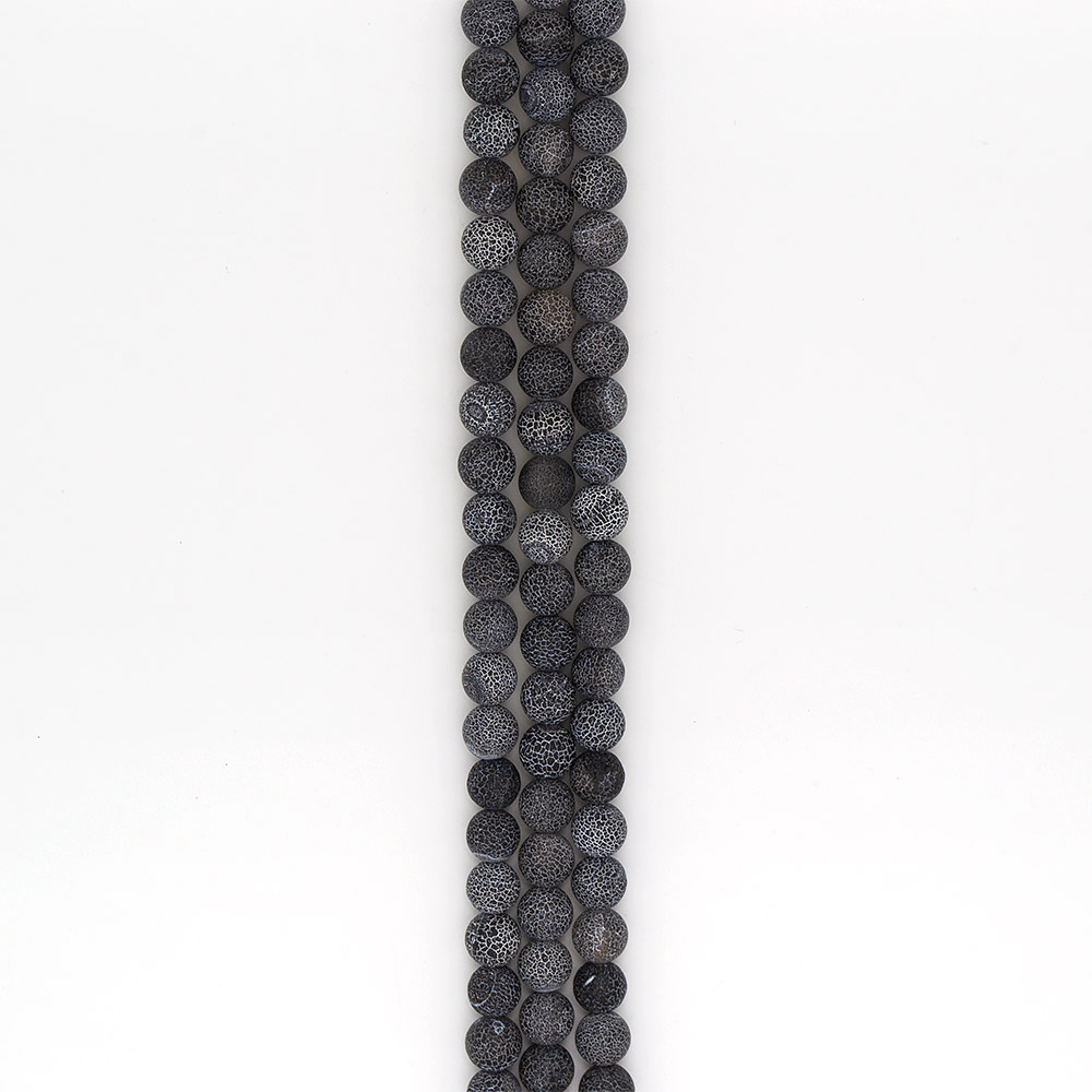 Фото товара агат кракле шар цвет черный матовый 12 мм