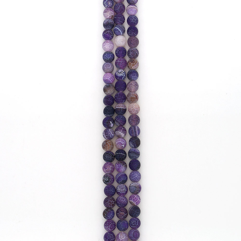 Фото товара агат кракле шар цвет фиолетовый матовый 12 мм