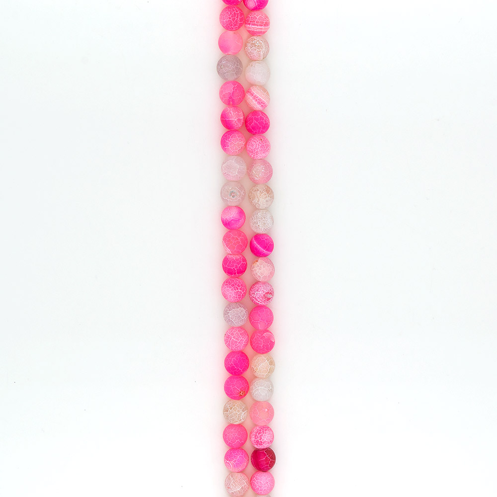 Фото товара агат кракле шар цвет фуксия светлая матовый 12 мм
