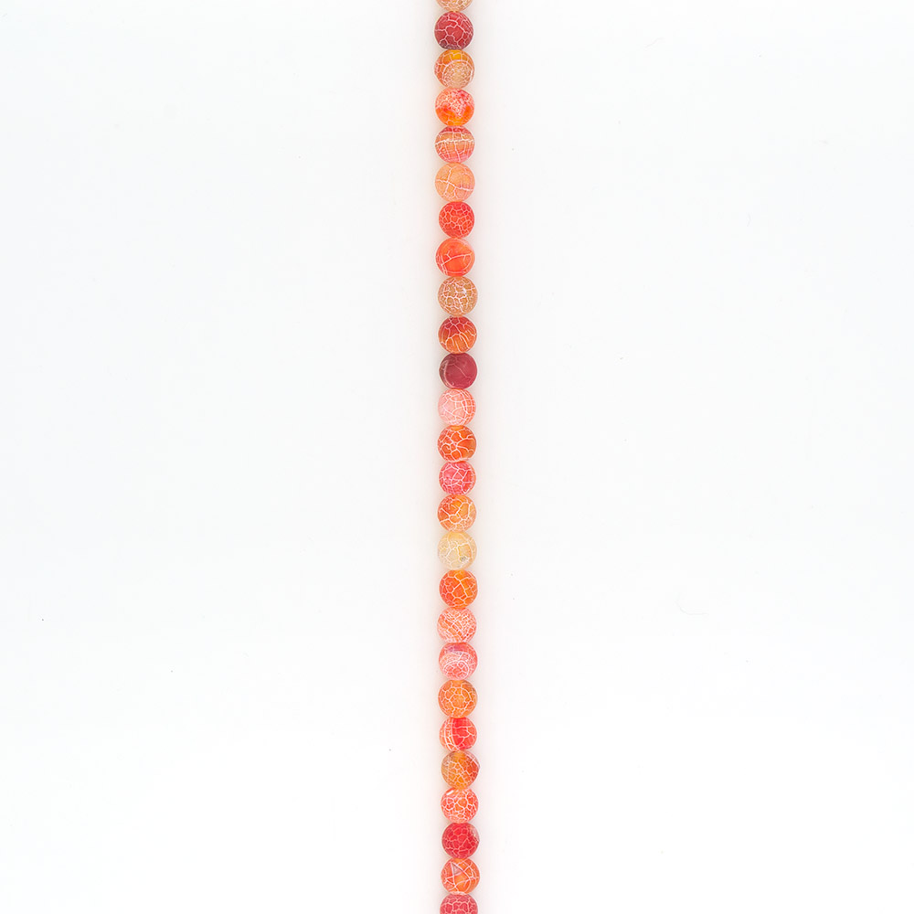 Фото товара агат кракле шар цвет красно-оранжевый матовый 10 мм