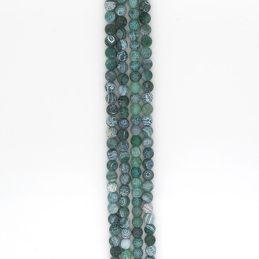 Фото товара агат кракле шар цвет зеленый матовый 10 мм