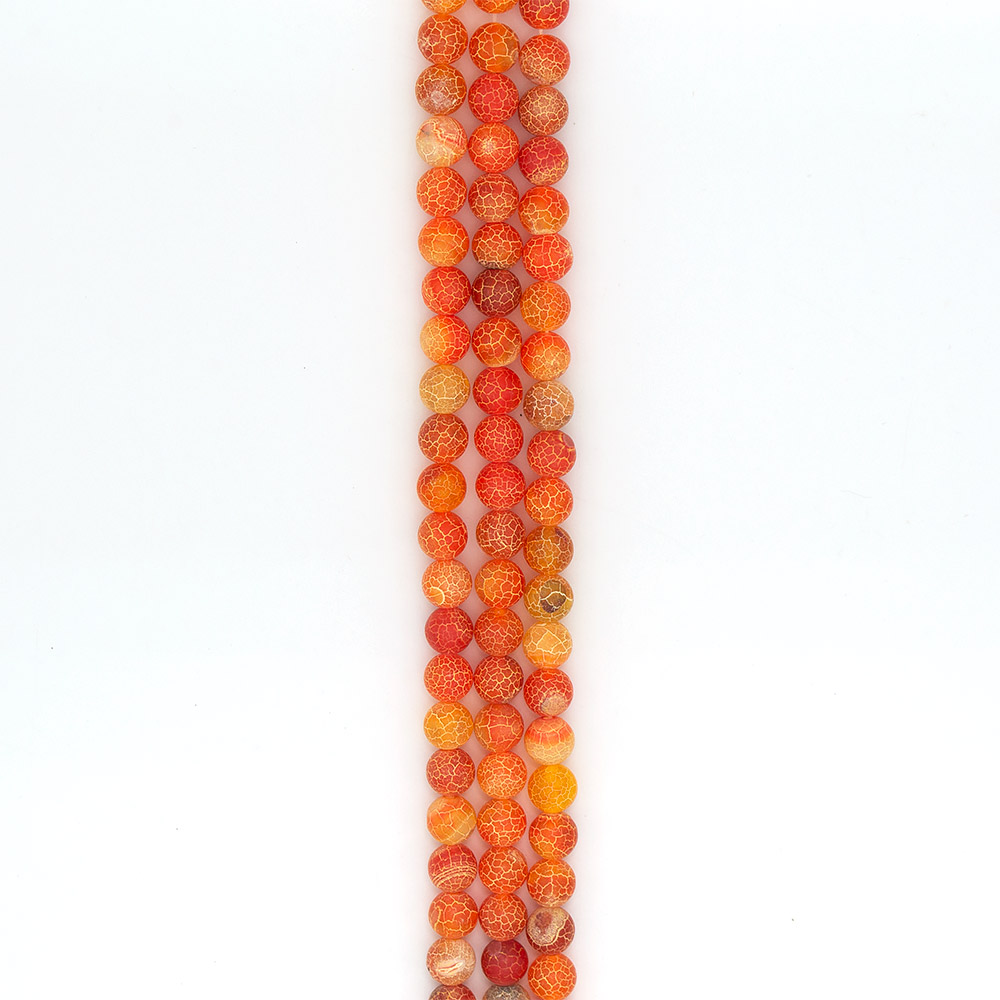 Фото товара агат кракле шар цвет оранжевый матовый 12 мм