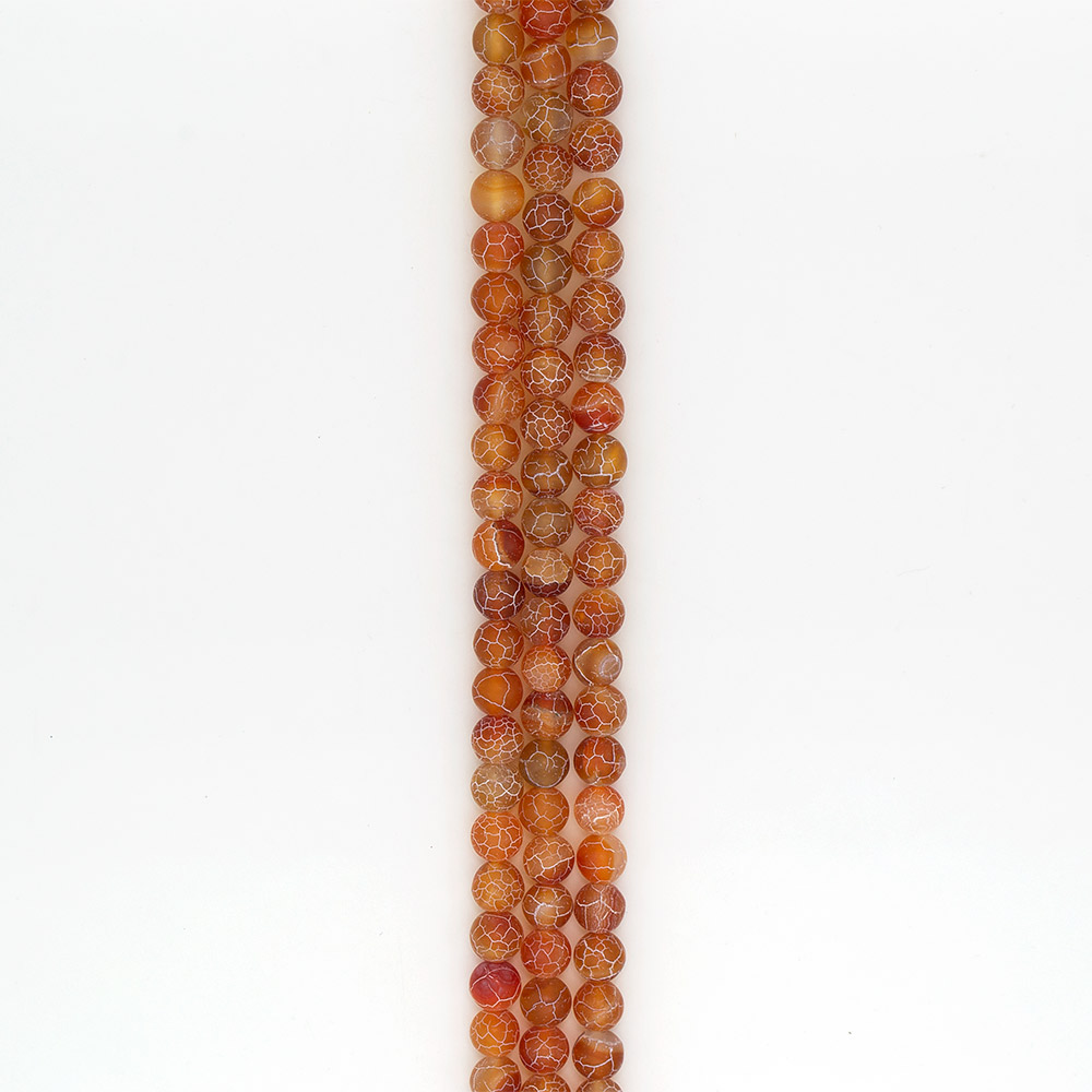 Фото товара агат кракле шар цвет рыжий матовый 12 мм