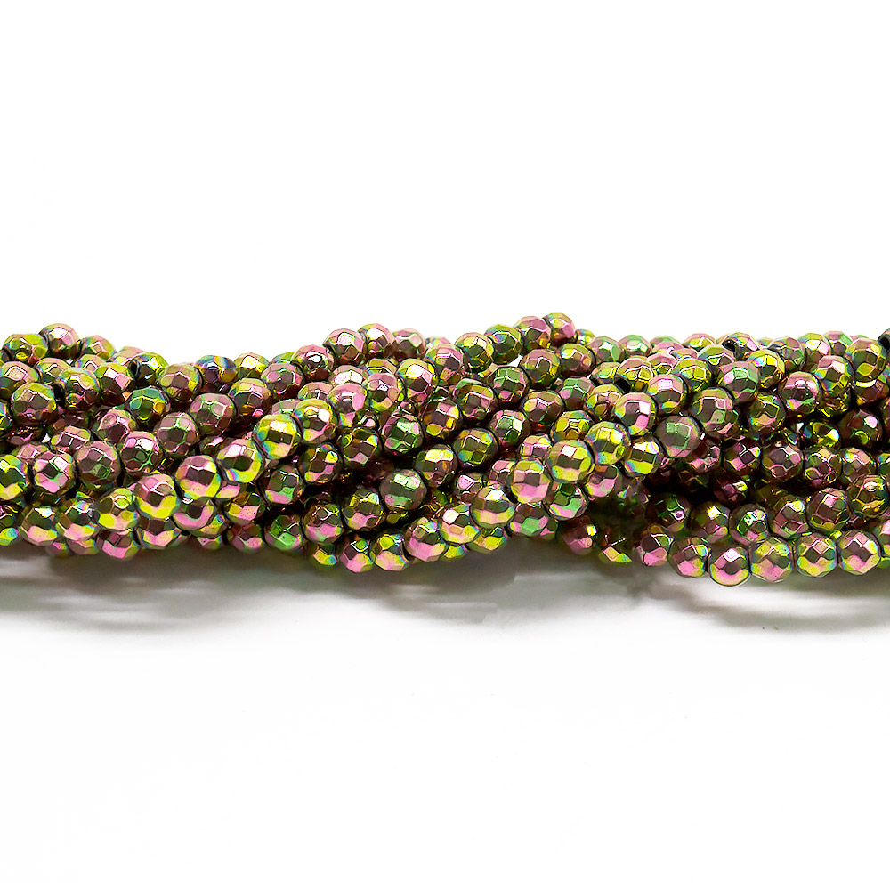 Гематит цвет зелено-розовый грань 3 мм