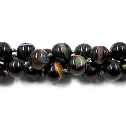Фото товара агат черный с кварцем цветным темный шар 14 мм