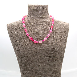 Фото товара бусы из агата тонированного розового бочонок 14*10 мм