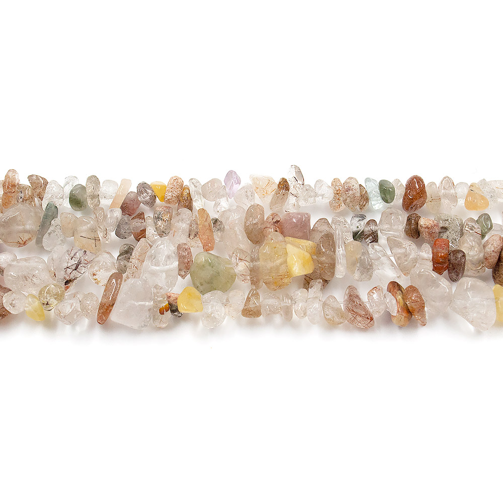 Кварц микс бело-зеленый крошка мелкая