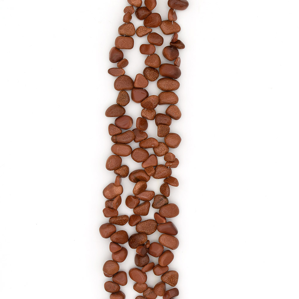 Фото товара авантюрин синтетический коричневый крошка "бабочки"