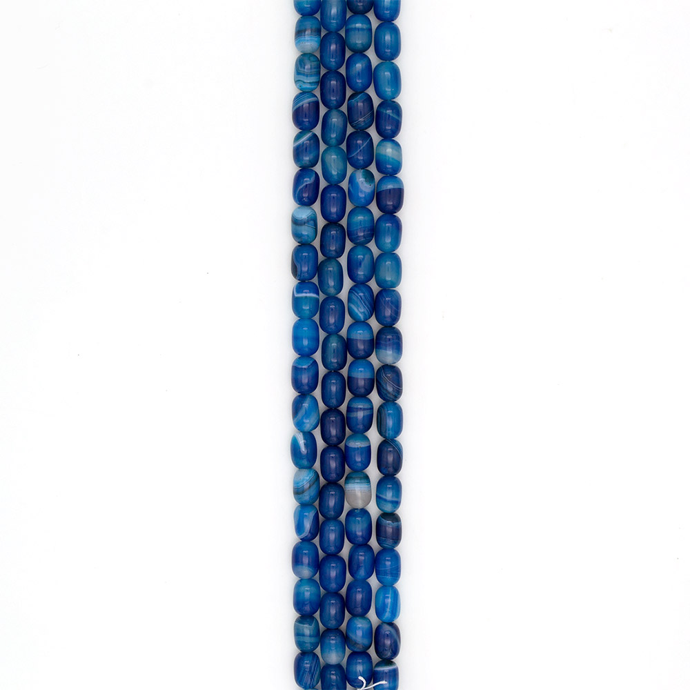 Фото товара агат бочата цвет синий 14*10 мм