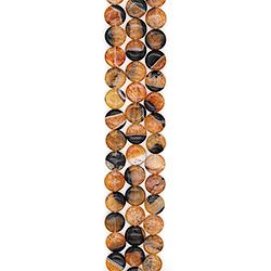 Агат черный с кварцем тонированным рыжим таблетка 20 мм