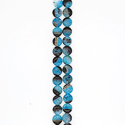 Агат черный с кварцем тонированным синим таблетка 20 мм