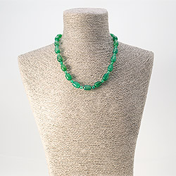 Бусы из агата тонированного светло-зеленого бочонок 14*10 мм