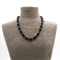 Бусы из агата черного бочонок 14*10 мм