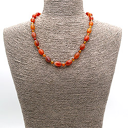 Бусы из сердолика бочонок 14Х10 мм