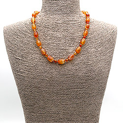 Бусы из сердолика светлого бочата 14*10 мм