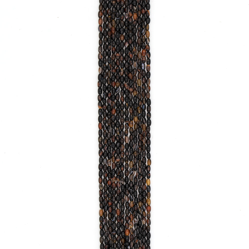 Фото товара агат бочата цвет темный сердолик 6*4 мм