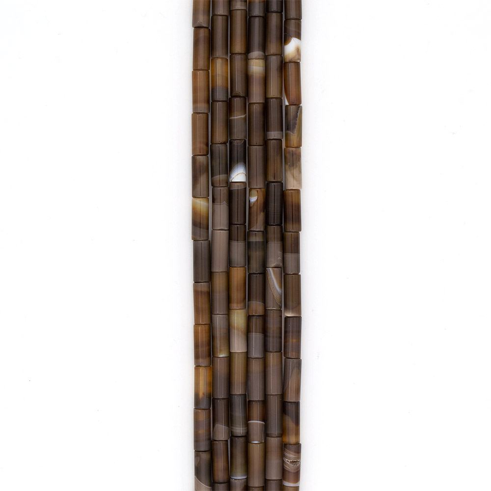 Фото товара агат цилиндр цвет молочный шоколад 20*8 мм