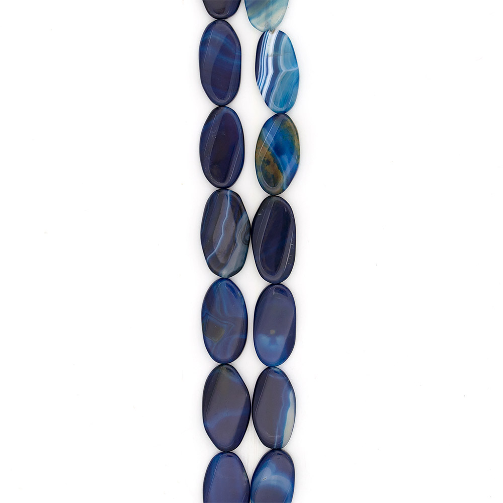 Фото товара агат таблетка цвет темно-синий витая 40*22 мм