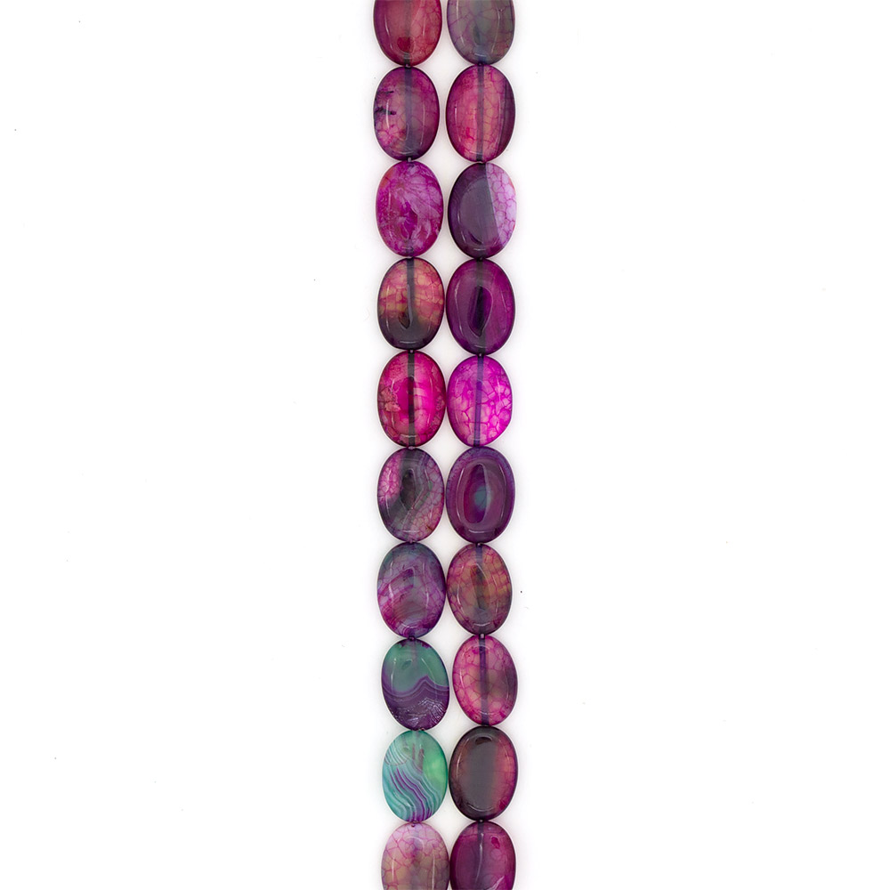 Фото товара агат кракле таблетка цвет розово-зеленый 25*18 мм