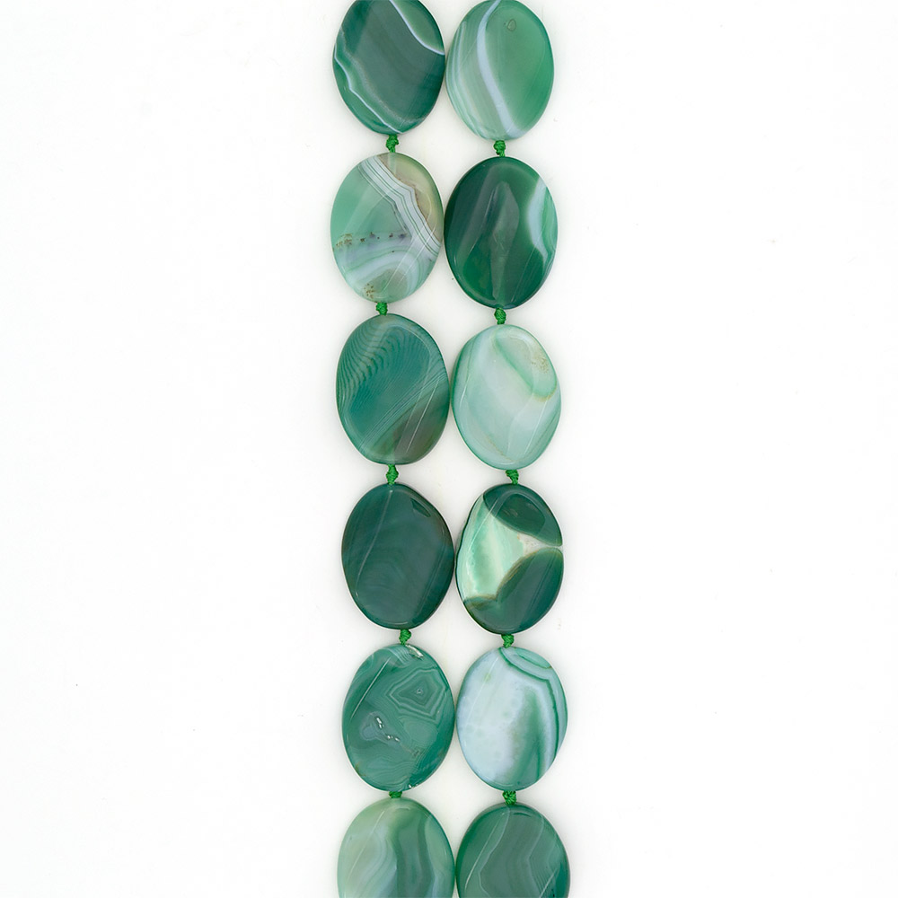 Фото товара агат таблетка цвет зеленый витая 42*31 мм