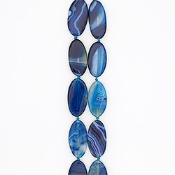 Агат таблетка цвет синий овальная витая 50*25 мм