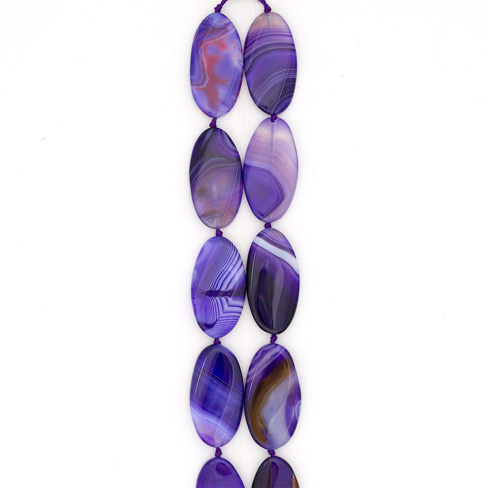 Фото товара агат таблетка цвет ярко-фиолетовый витая 50*25 мм