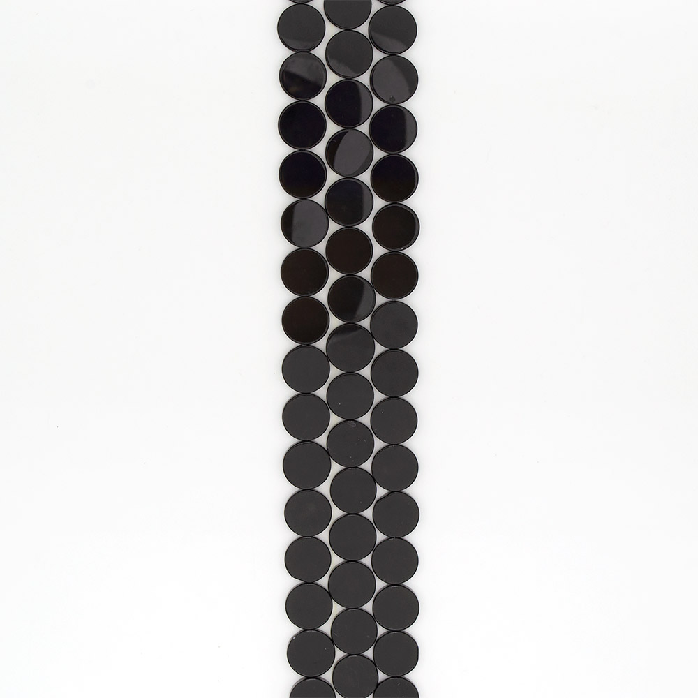 Фото товара агат таблетка цвет черный круглая 18 мм