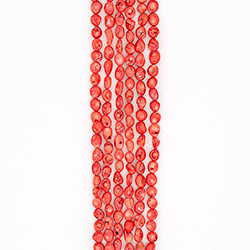 Фото товара коралл тонированный бело-коралловый галтовка "ракушка" 14*10 мм