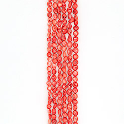 Коралл тонированный бело-коралловый галтовка "ракушка" 11*10 мм