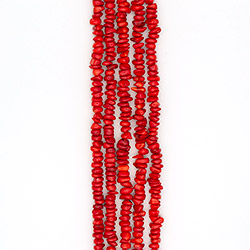 Коралл тонированный красно-оранжевый галтовка 6*10 мм