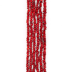 Коралл тонированный красно-оранжевый галтовка 6*9 мм