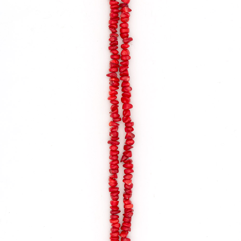 Фото товара коралл тонированный красно-оранжевый галтовка 4*8 мм