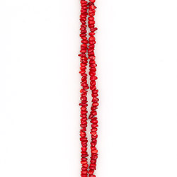 Коралл тонированный красно-оранжевый галтовка 4*8 мм