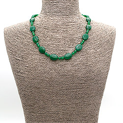 Бусы из агата тонированного цвет "хризопраз" таблетка овальная 17*12