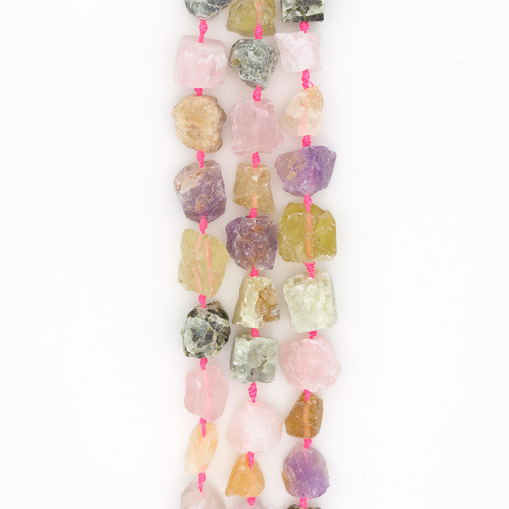 Фото товара розовый кварц,пренит,цитрин,аметист галтовка необработанная 23*18 мм