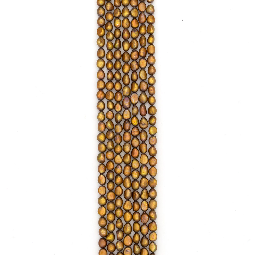 Фото товара жемчуг коричнево-зеленый "рис" 9*7 мм