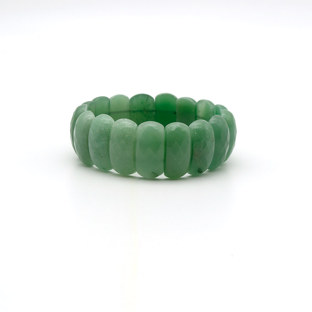 Фото товара браслет из авантюрина зеленого сегмент 25*13 мм грань