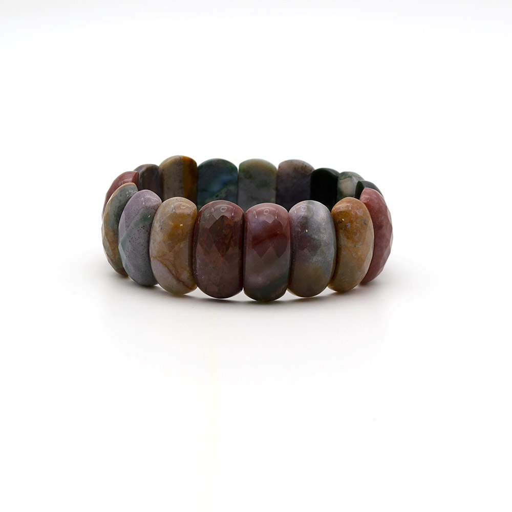 Фото товара браслет из яшмы красно-зеленой 25*12 мм грань